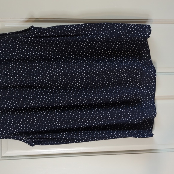LOFT Women's Navy Blue With White Polka Dot Sleeveless Blouse / Tank - L - NWT - Picture 4 of 10